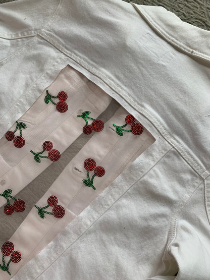 White Denim Cherries [L]