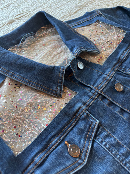 Dark Wash Fireworks Denim Jacket [1X]