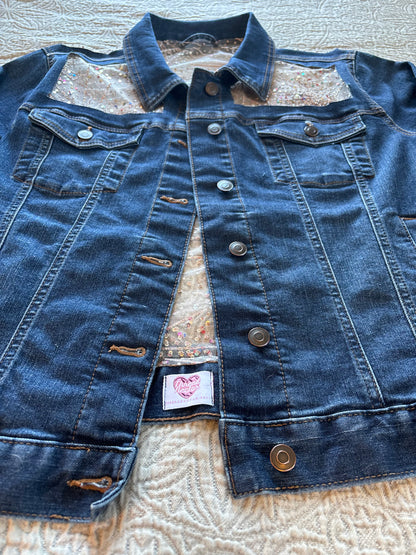 Dark Wash Fireworks Denim Jacket [1X]