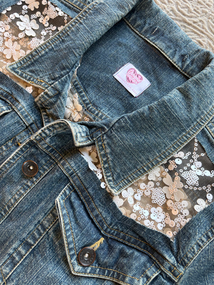Cropped White Flowers Jacket [L]