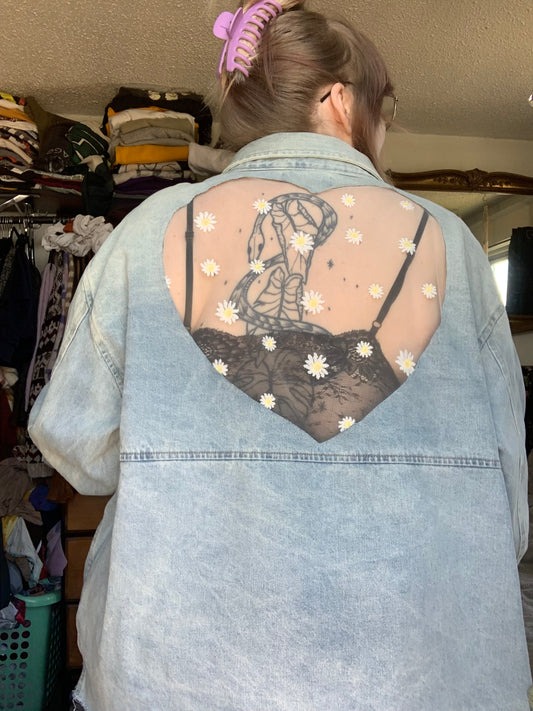 Heart Cutout Denim Daisies [4X]