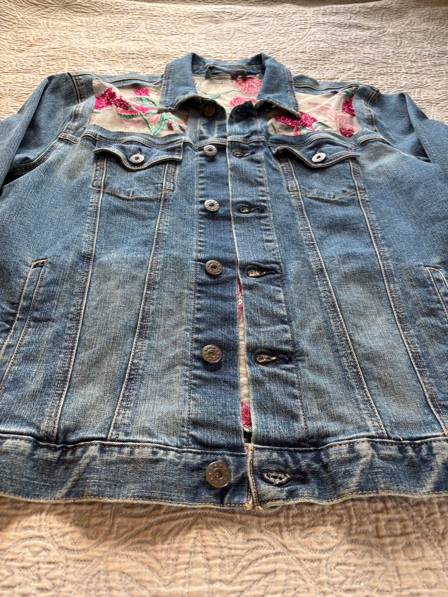 Denim Roses Jacket [0X]