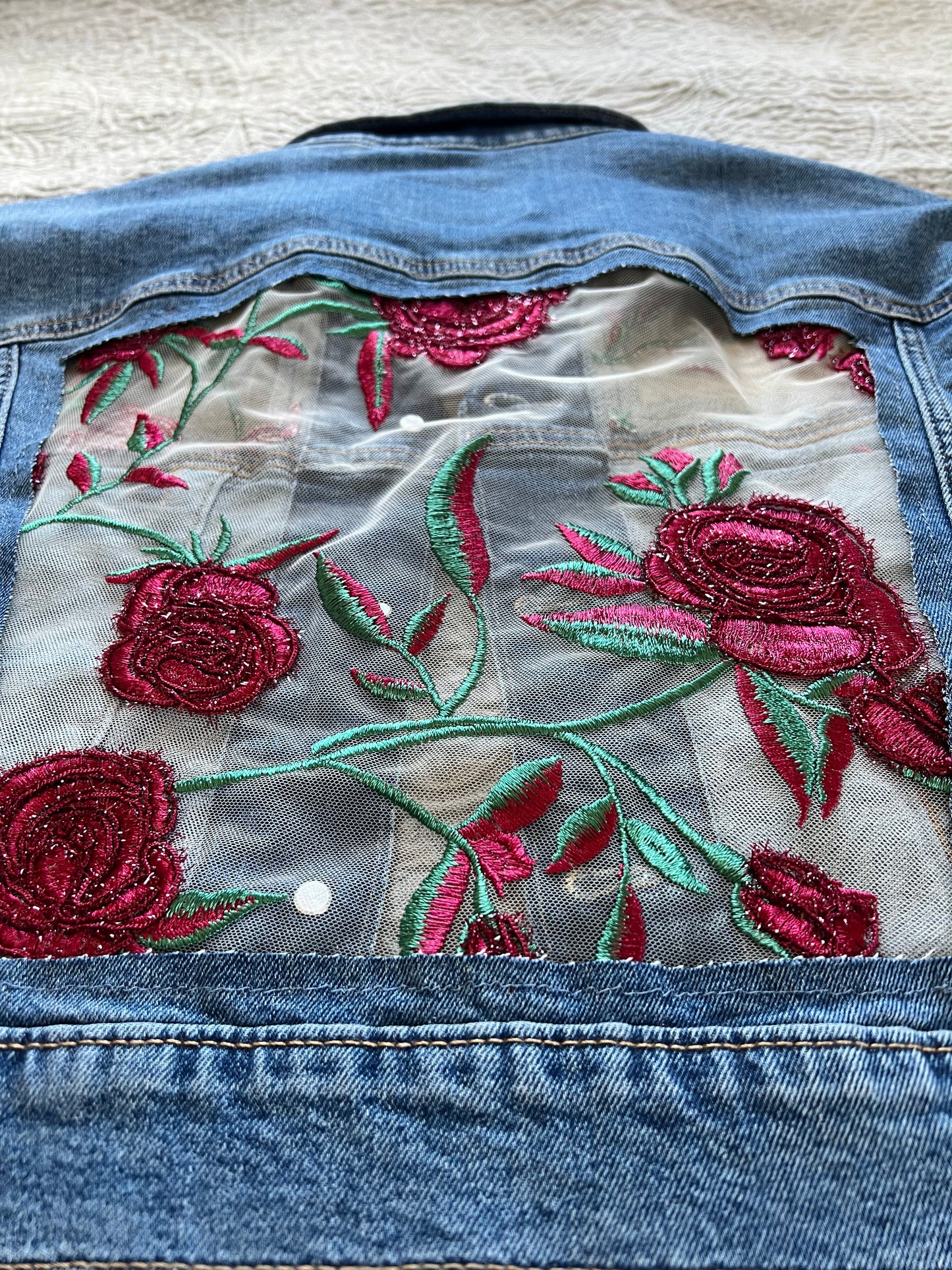 Denim Roses Cropped [S]