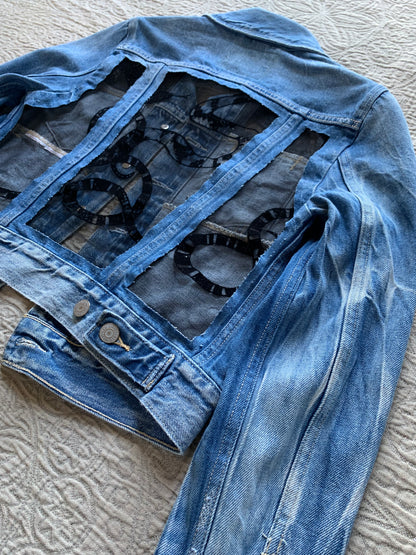 Acid Wash Denim Snakes Jacket [S]