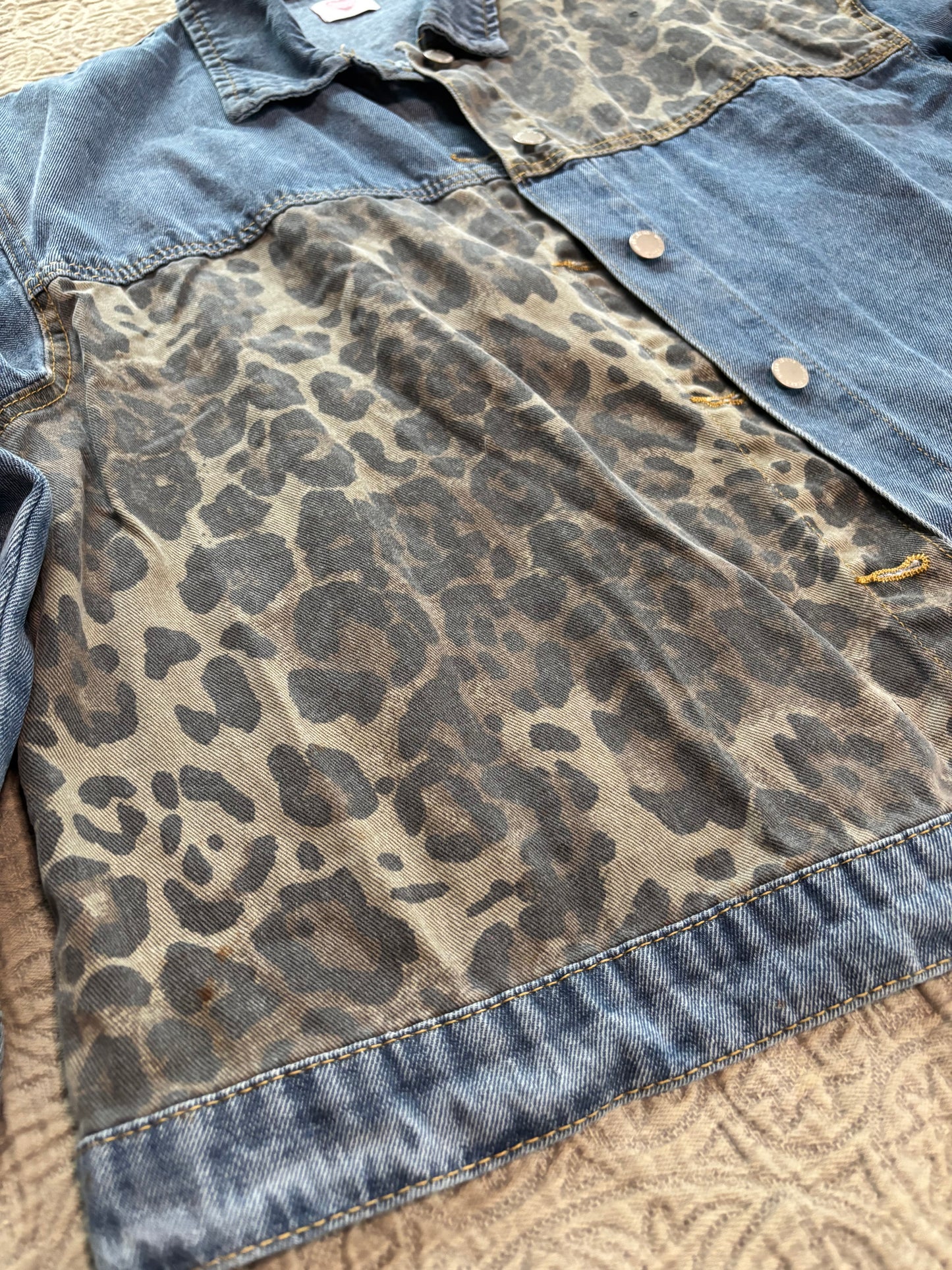 Cheetah Print Denim Snakes Jacket [3X]