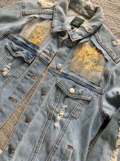 Distressed Denim Yellow Vines [M]