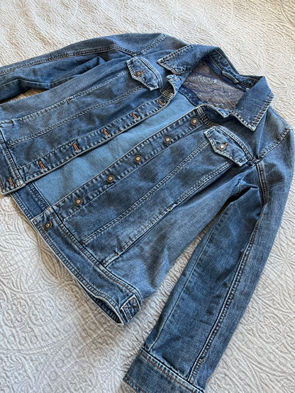 Painted Denim Astronaut and Stars [L]