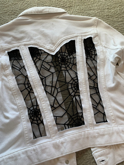 White Denim Spiderweb Jacket   [XS]