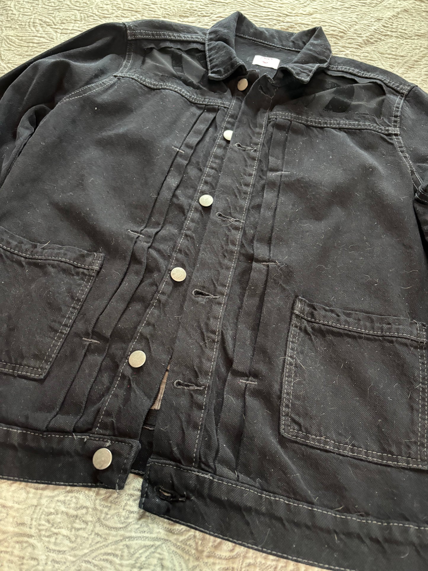 Black Denim Snakes Jacket [XL]