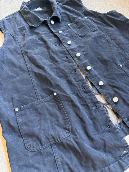Black Denim Branches Vest [4X]