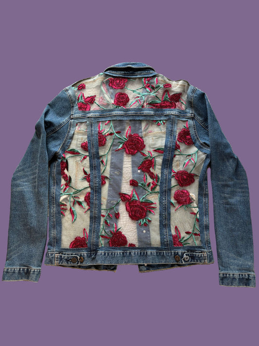 Denim Roses Jacket [0X]