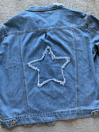 Distressed Star Denim Mystic Jacket [0X]