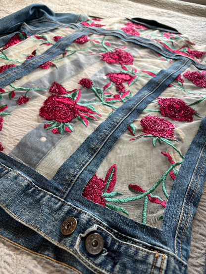 Denim Roses Jacket [0X]