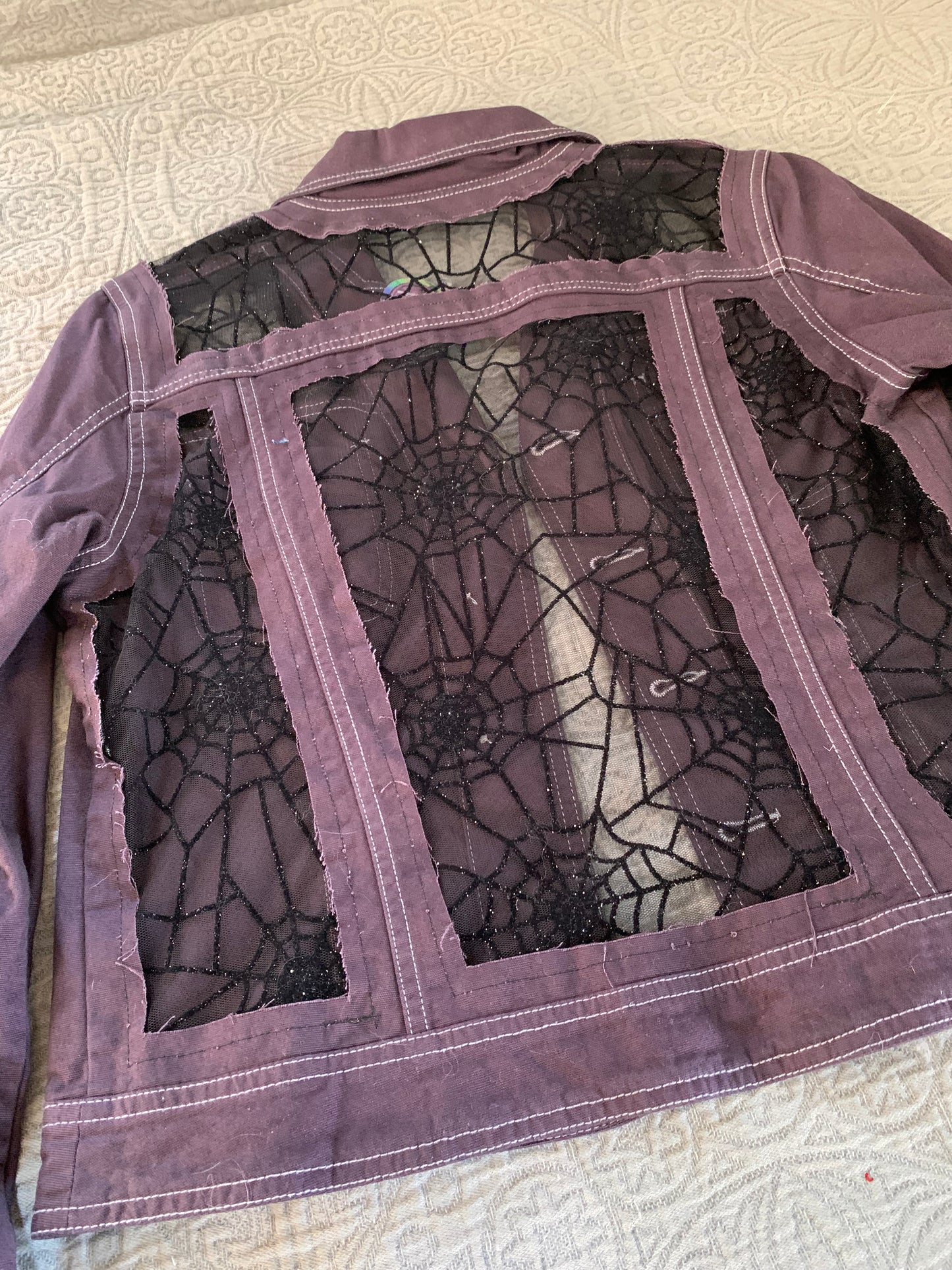 Purple Denim Spiderwebs [L]