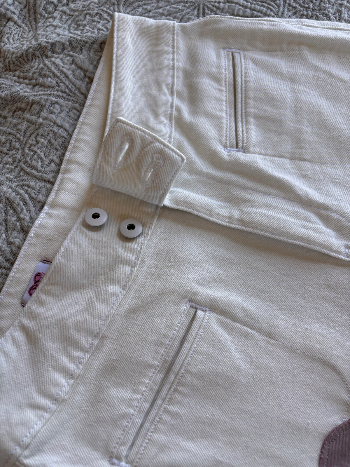 White Denim High Waisted Lace Flare Jeans [M]