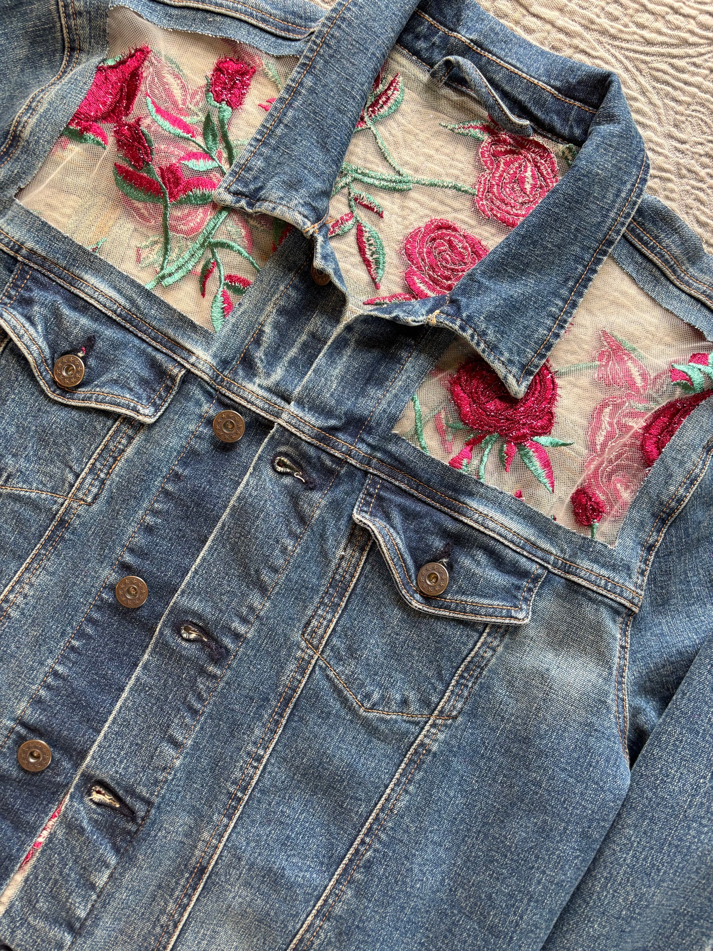 Denim Roses Jacket [0X]