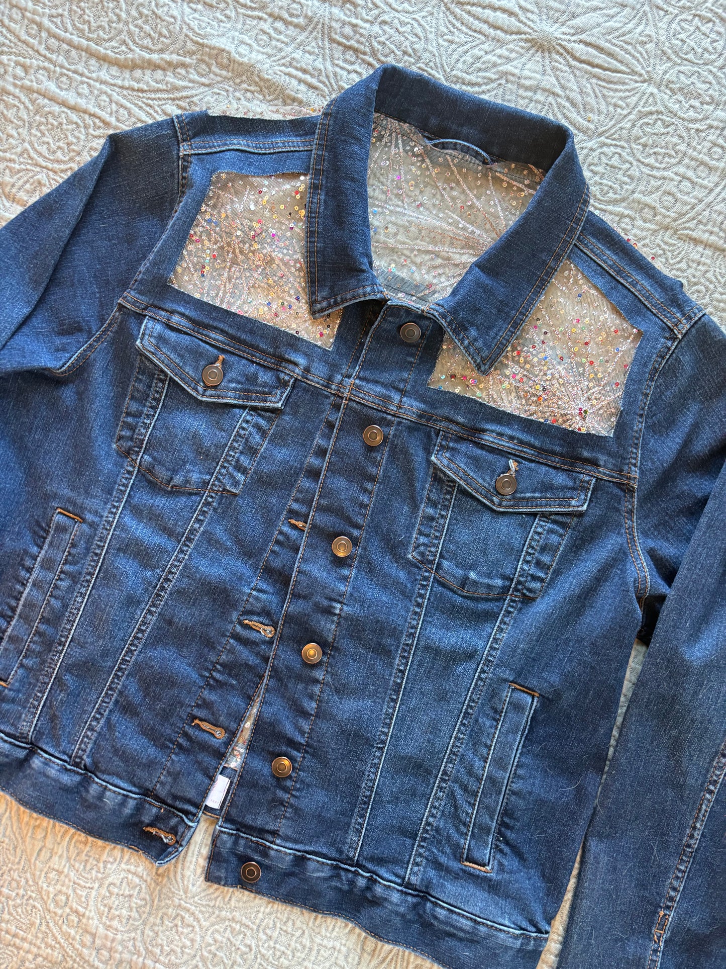 Dark Wash Fireworks Denim Jacket [1X]