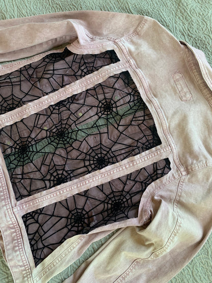 Pink Denim Spiderwebs Jacket [L]