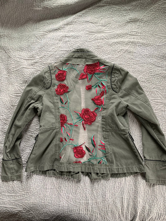 Green Denim Roses [L]