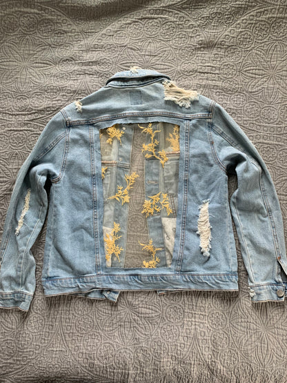 Distressed Denim Yellow Vines [M]