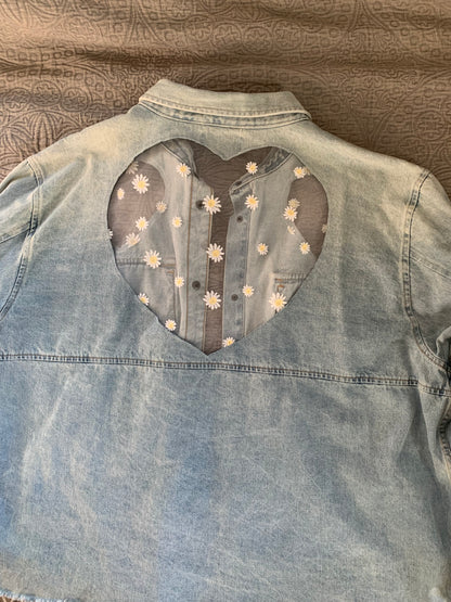 Heart Cutout Denim Daisies [4X]