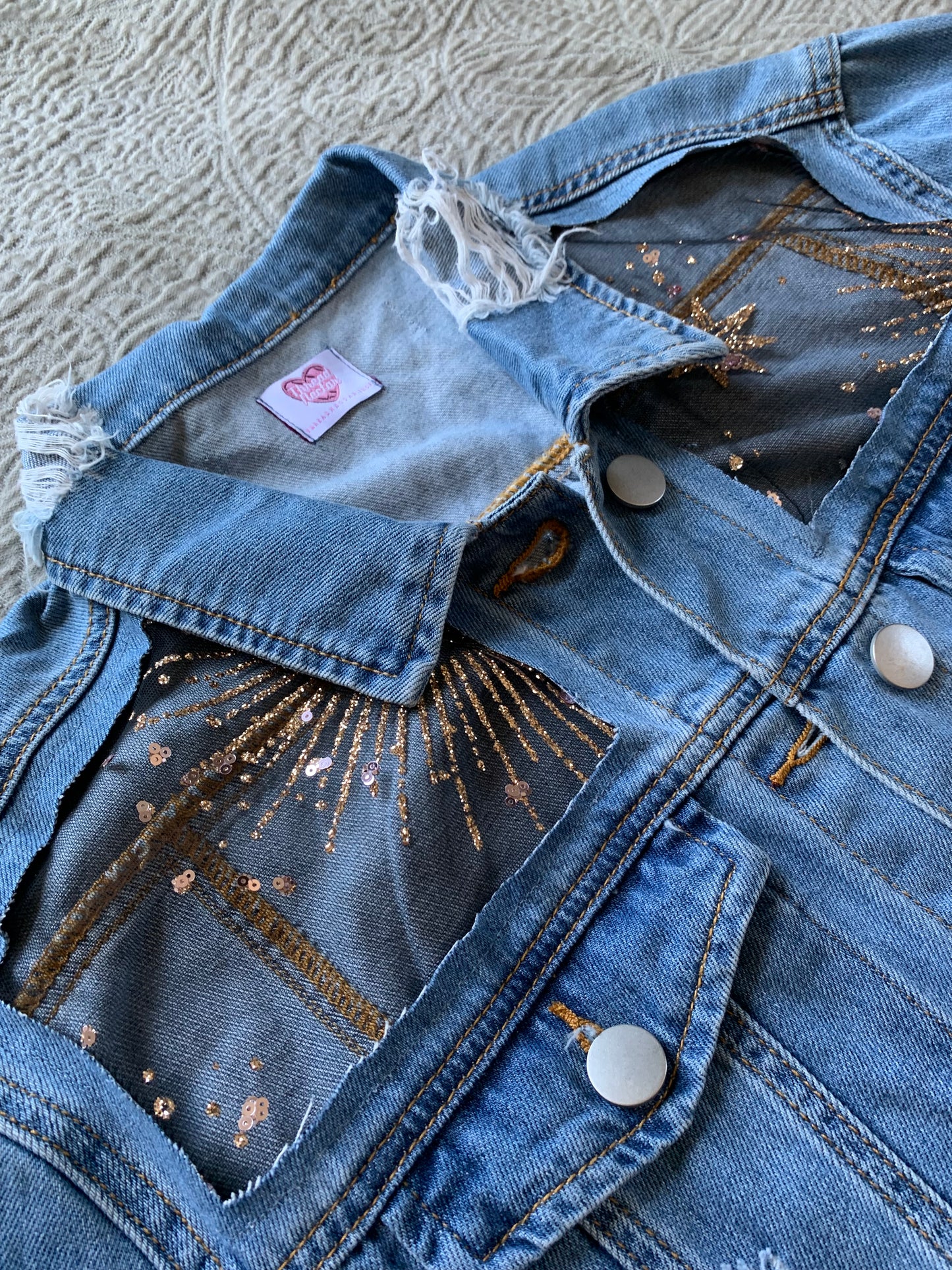 Distressed Star Denim Mystic Jacket [0X]