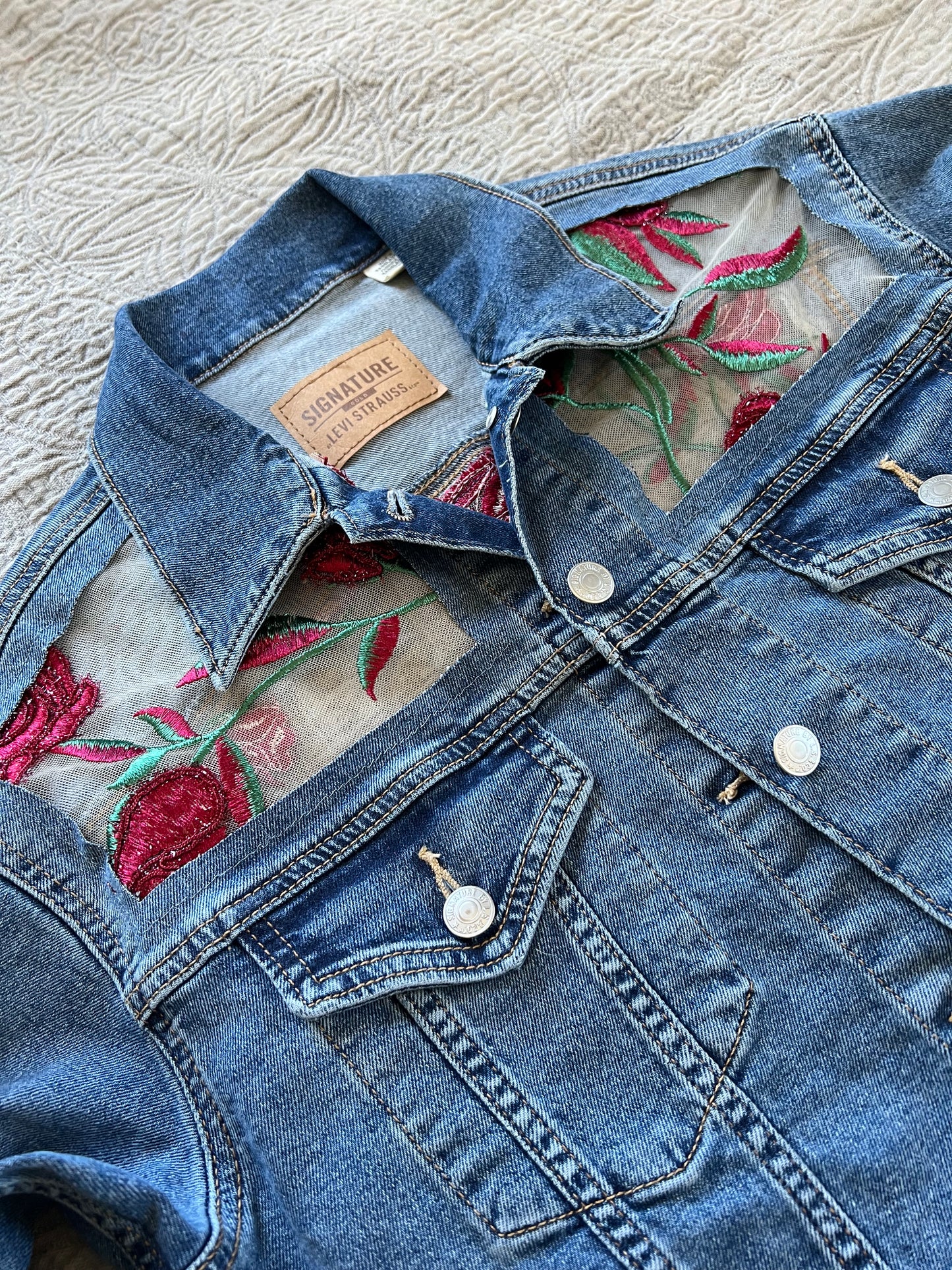Denim Roses Cropped [S]