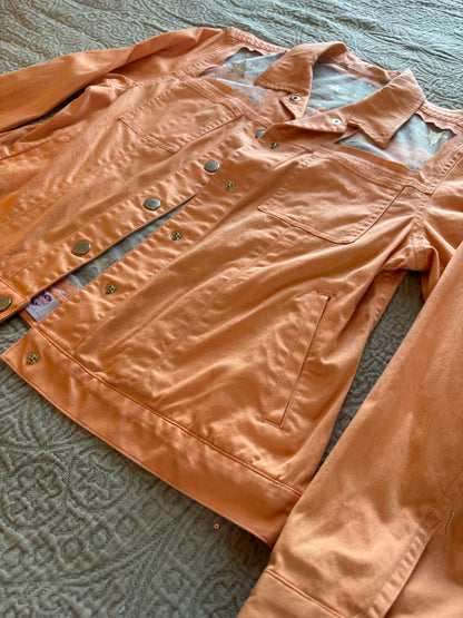 Gold Stars Orange Denim Jacket [XL]