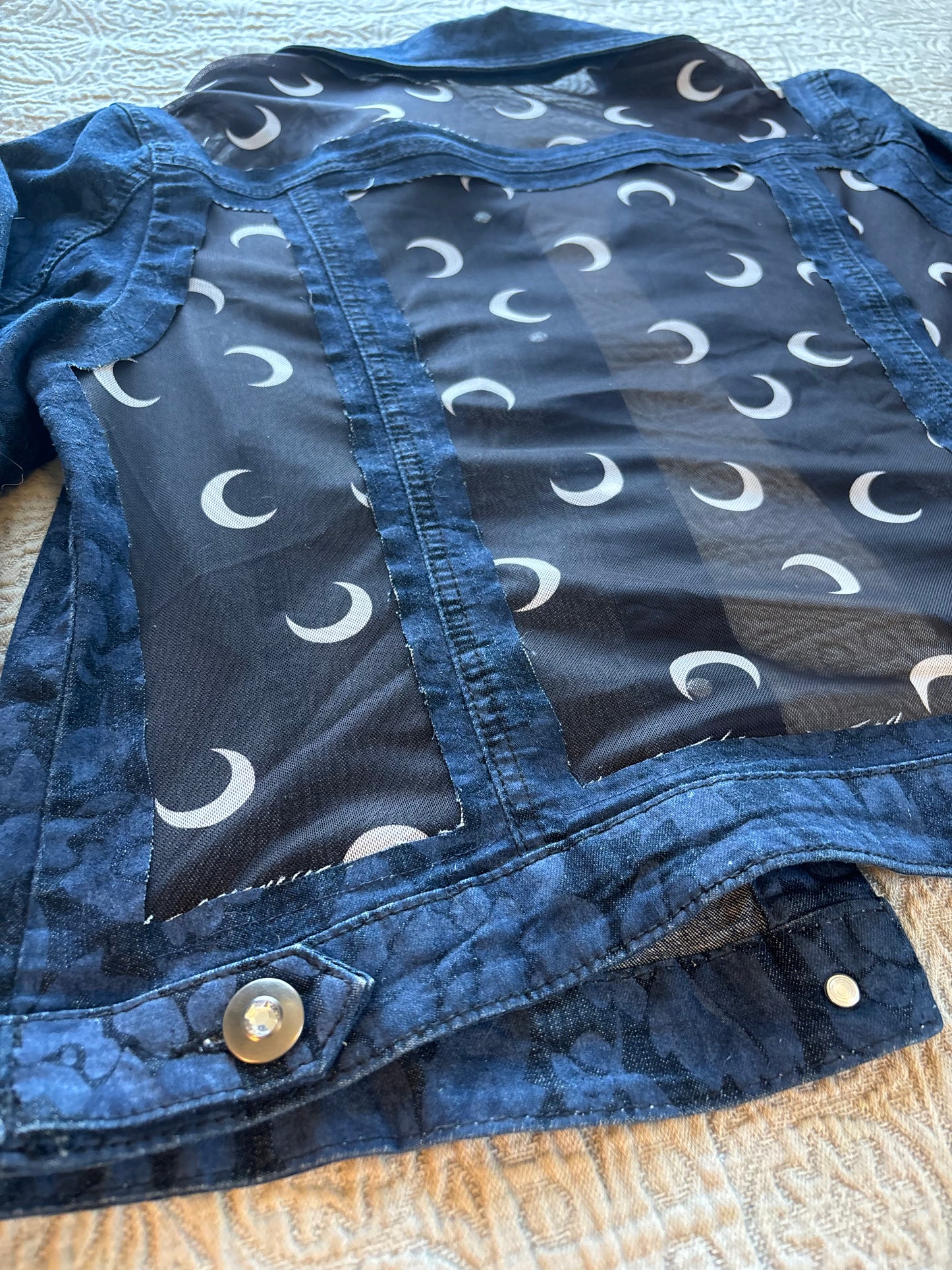Moon Floral Denim Jacket [L]