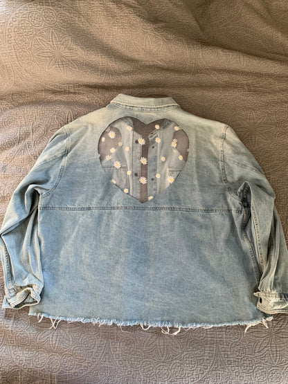 Heart Cutout Denim Daisies [4X]