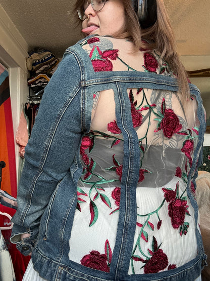 Denim Roses Jacket [0X]
