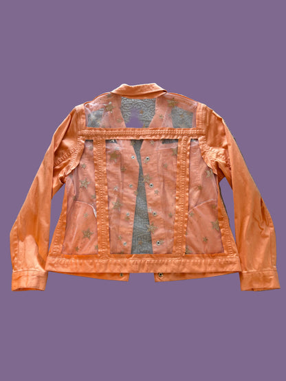 Gold Stars Orange Denim Jacket [XL]