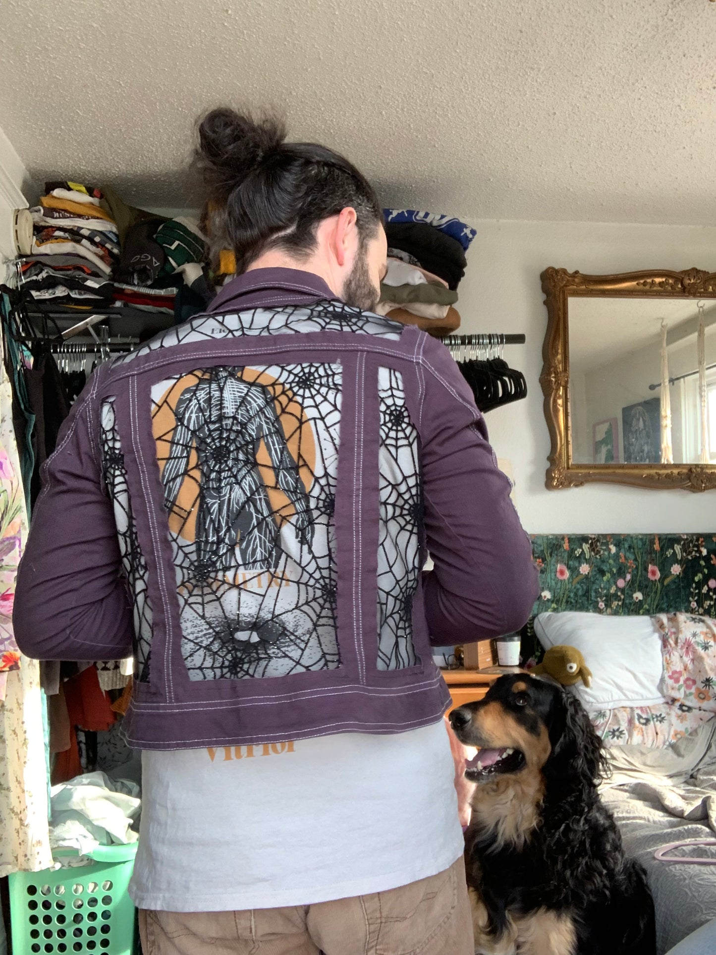 Purple Denim Spiderwebs [L]