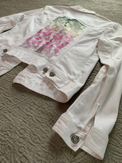 White Denim Butterfly Jacket [S]