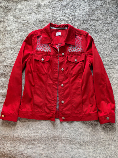 Red Denim Hearts Jacket [0X]