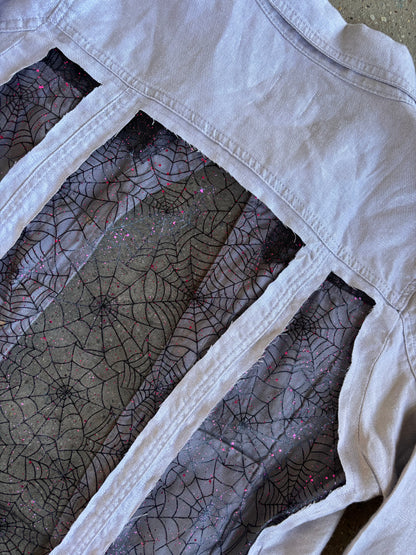 Purple Denim Spider Webs Shirt [L]