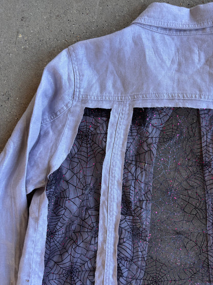 Purple Denim Spider Webs Shirt [L]