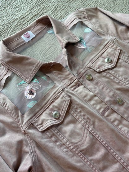 Pink Denim Mushrooms Jacket [XL]