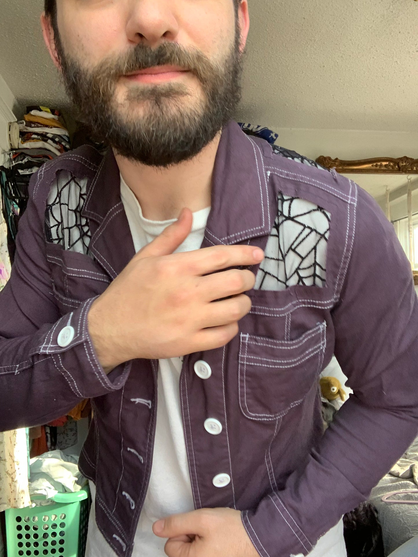 Purple Denim Spiderwebs [L]