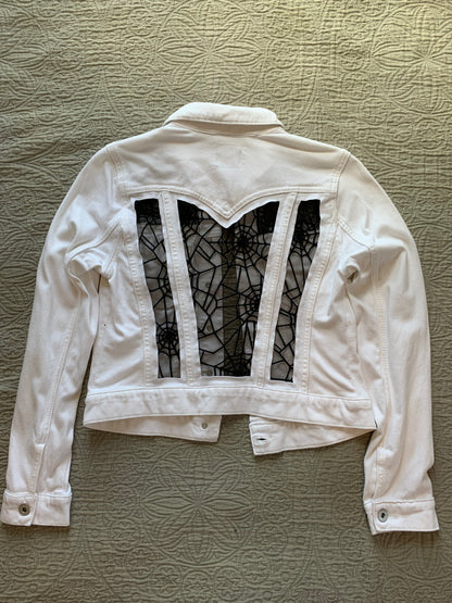 White Denim Spiderweb Jacket   [XS]