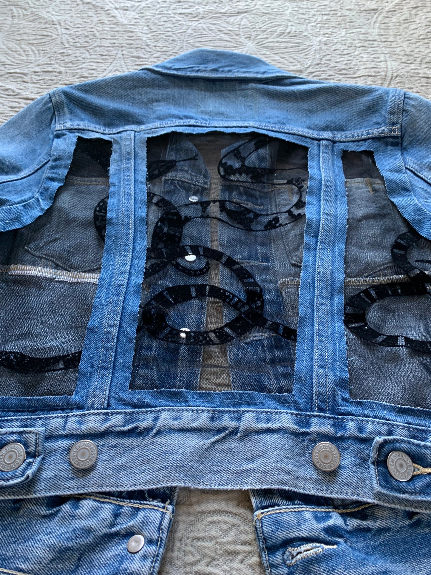 Acid Wash Denim Snakes Jacket [S]