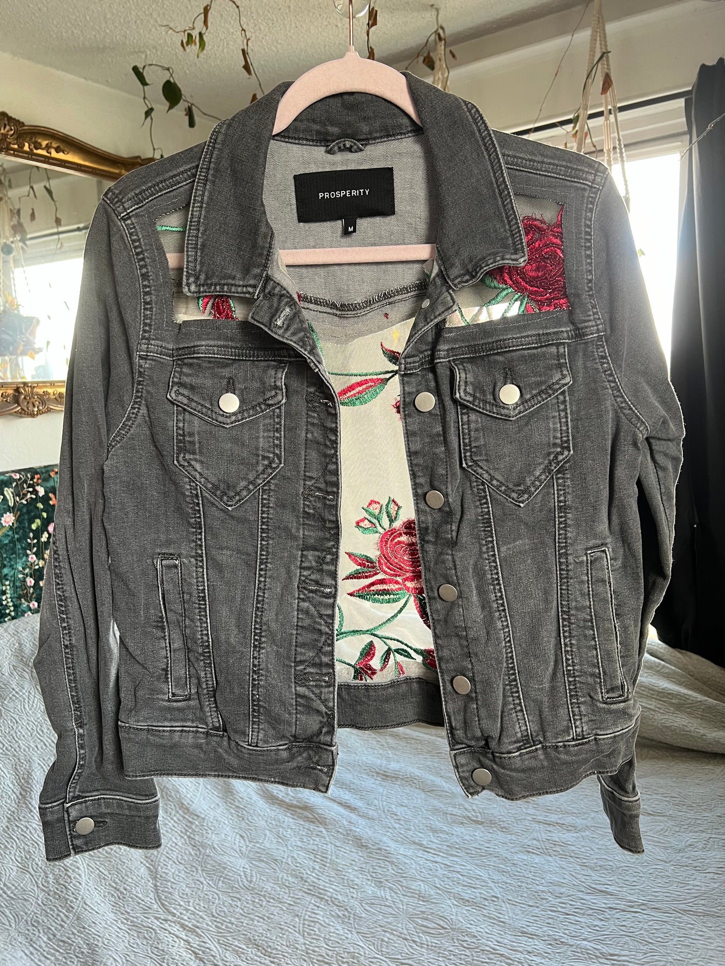 Grey Denim Roses [M]
