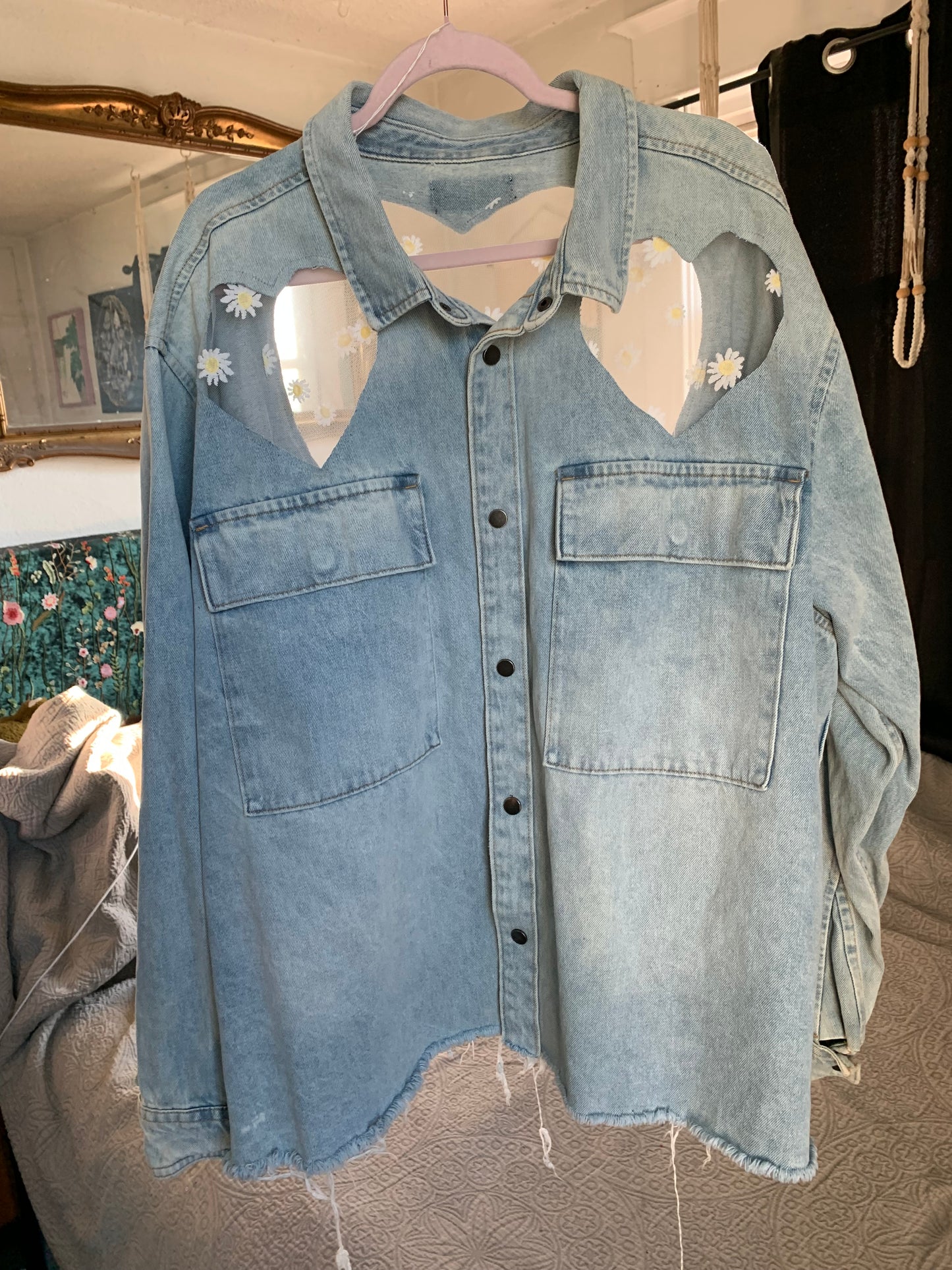 Heart Cutout Denim Daisies [4X]