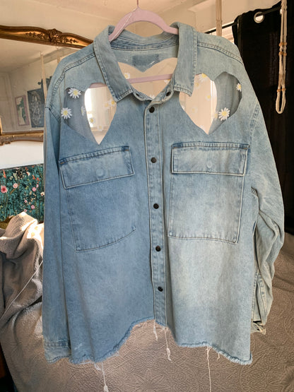 Heart Cutout Denim Daisies [4X]