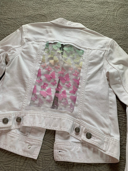 White Denim Butterfly Jacket [S]