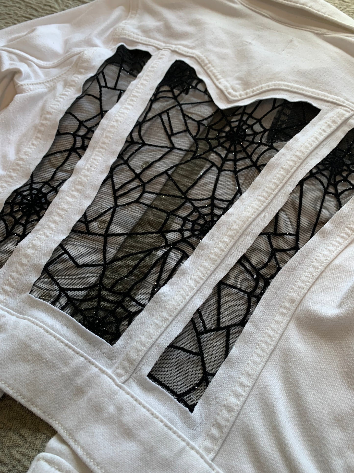 White Denim Spiderweb Jacket   [XS]