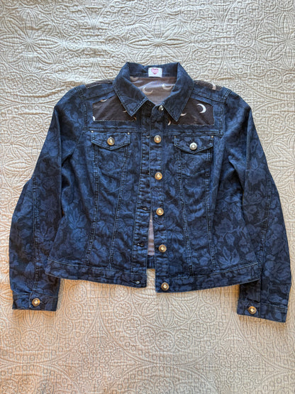 Moon Floral Denim Jacket [L]