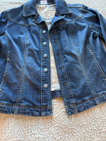 Tan Vines Dark-Wash Denim Jacket [L]