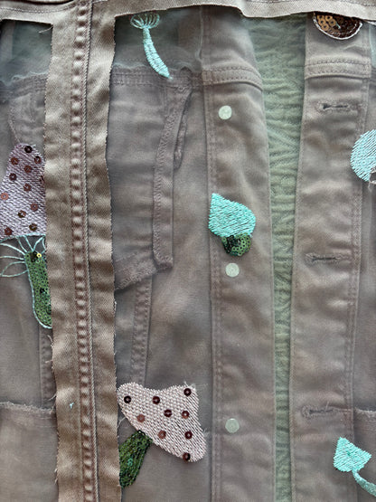 Pink Denim Mushrooms Jacket [XL]
