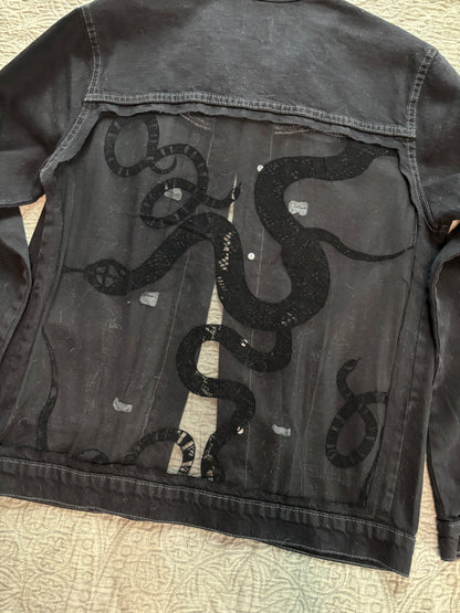 Black Denim Snakes Jacket [XL]